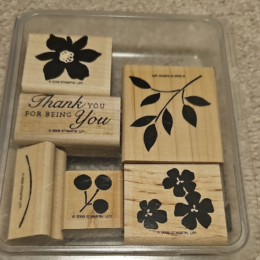 Stampin' Up! Floral and Sentiment Wooden Stamp Set
